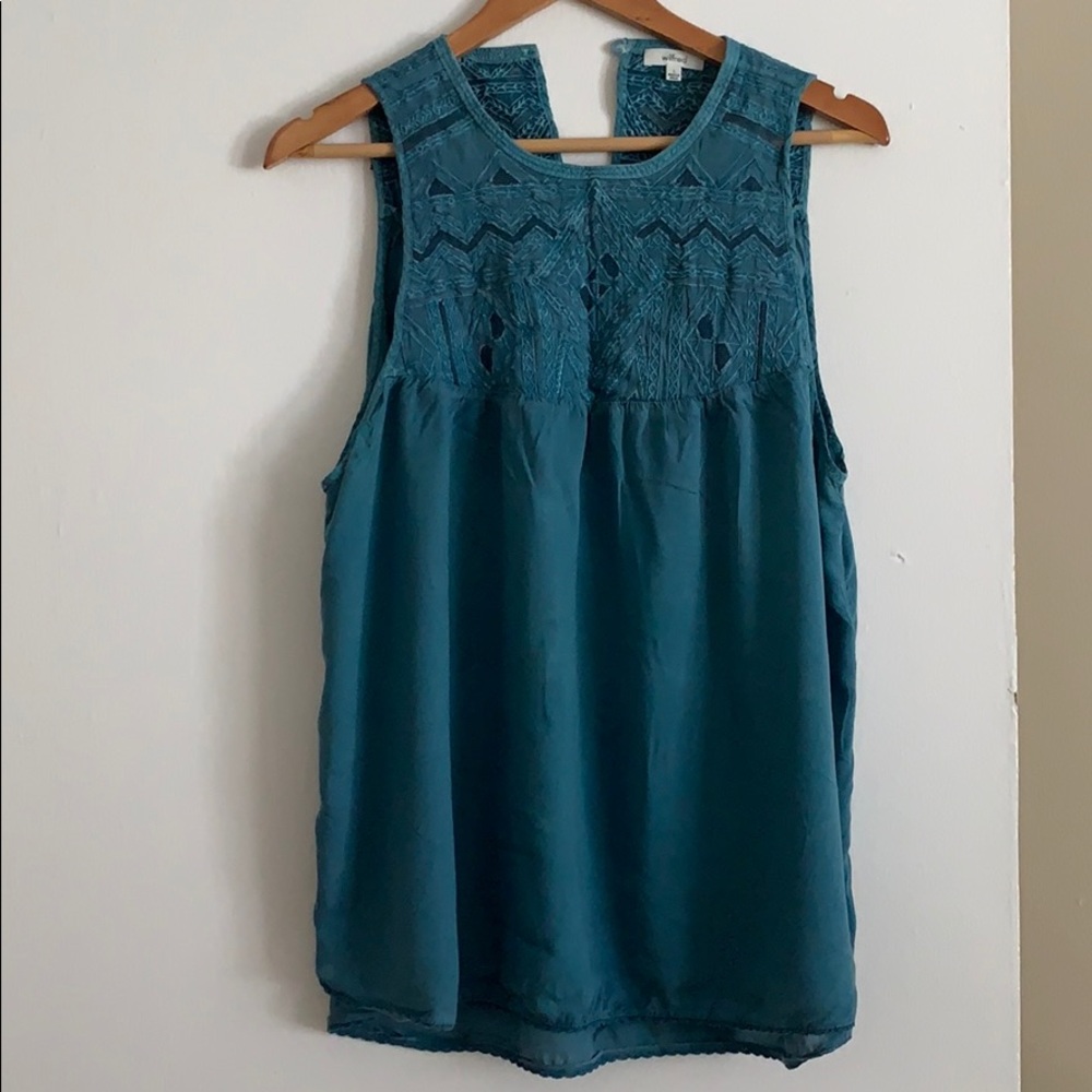 Aritzia Wilfred 100% modal blue top